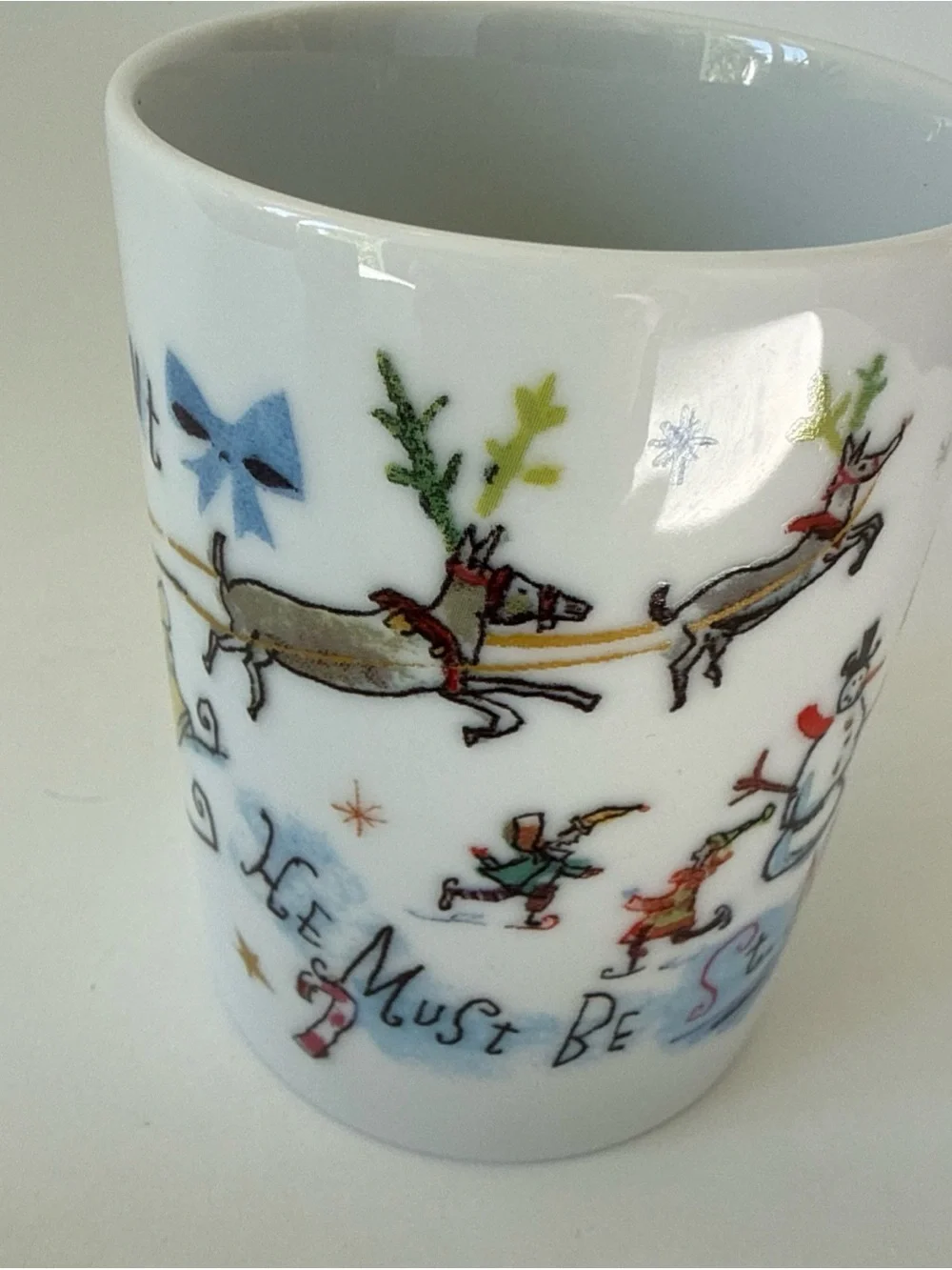 2 Crate & Barrel Twas the Night Mugs Diane Bigda Design 8 Ounce
